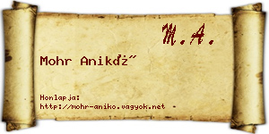 Mohr Anikó névjegykártya
